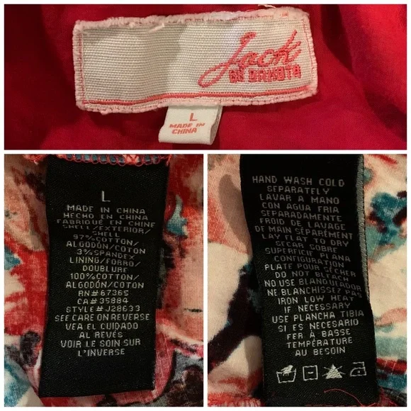 Jack by BB Dakota red floral dress large - Picture 3 of 4